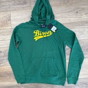 Nike Green Bison Crewneck Hoodie with Yellow Script